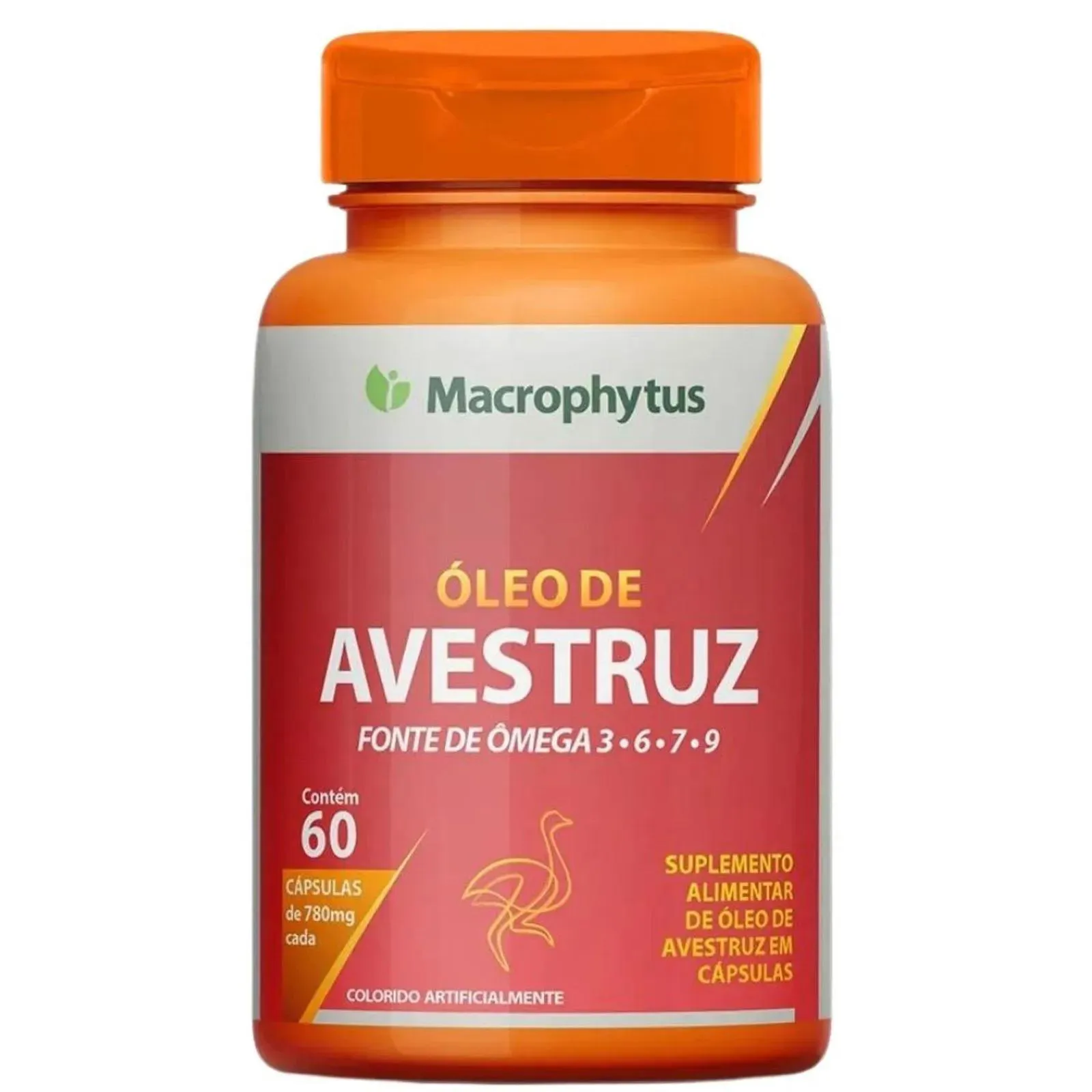Óleo de Avestruz 780mg (Ômega 3, 6, 7 e 9) 60 cápsulas - Macrophytus