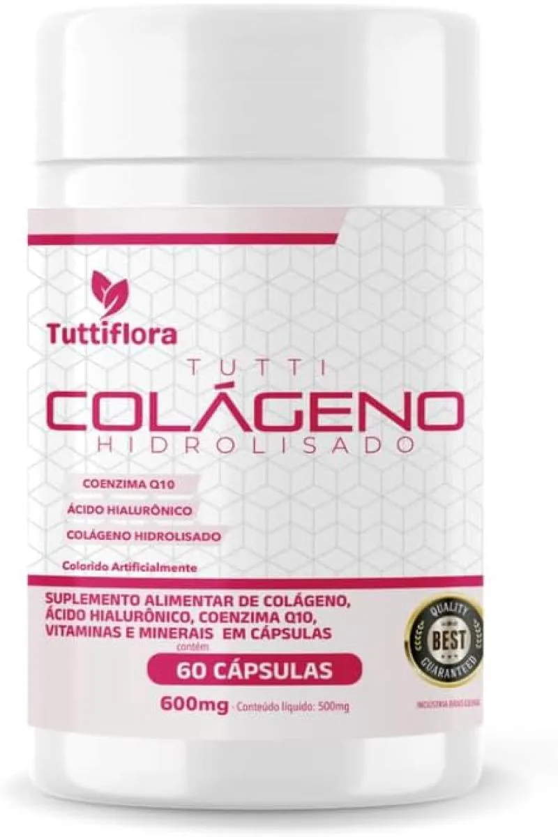 TUTTI COLáGENO HIDROLISADO+ÁCIDO HIALURôNICO+Q10+BIOTINA+VIT 60 CáPSULAS 600MG TUTTIFLORA