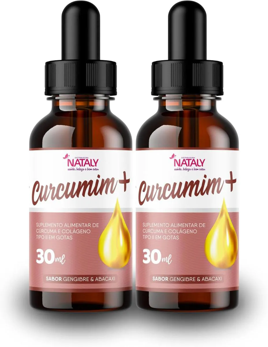 2X CURCUMIM+ CURCUMINA E COLáGENO TIPO II EM GOTAS 30ML NATALY