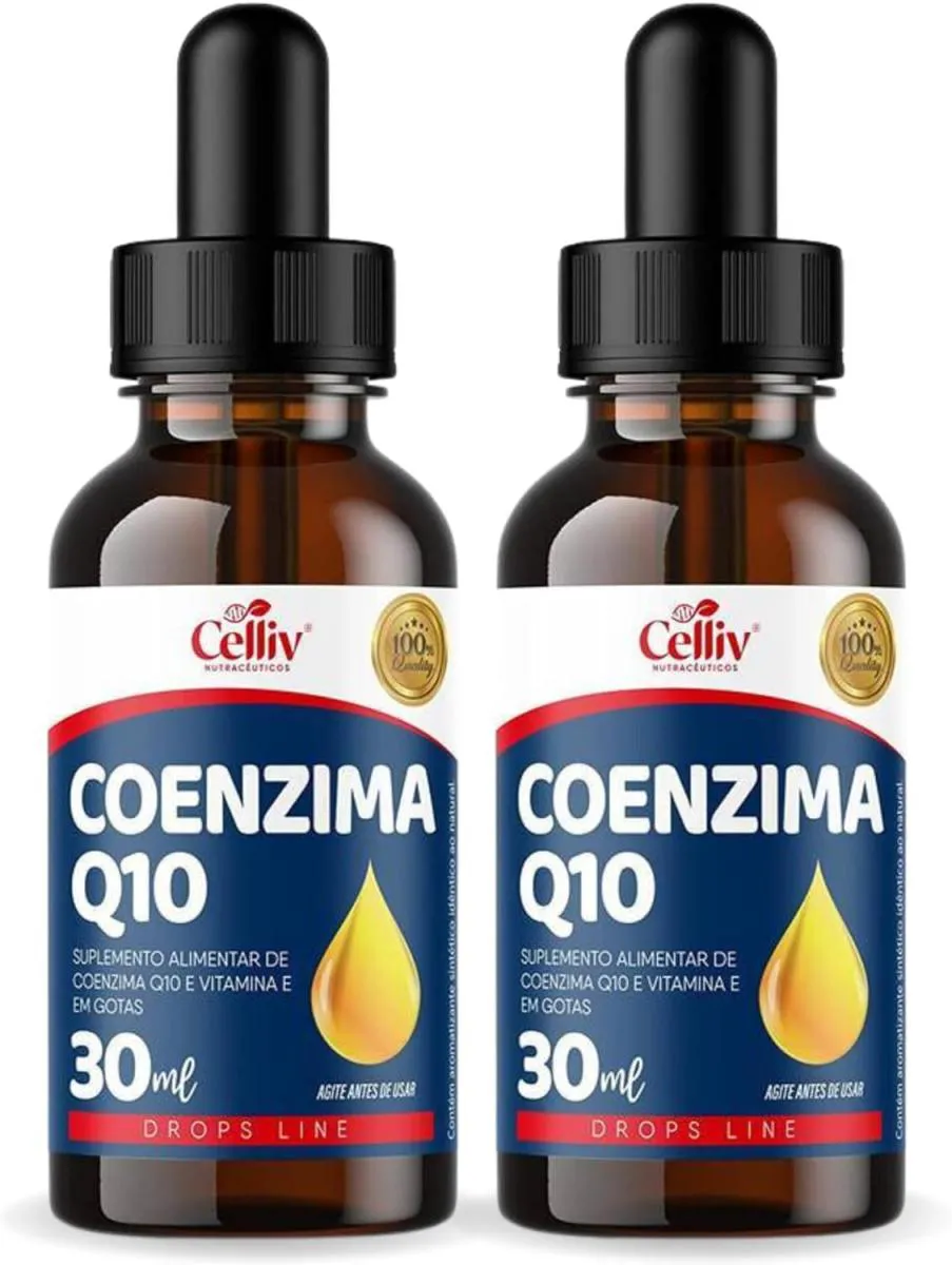 2X COENZIMA Q10 (UBIQUINONA) EM GOTAS SABOR MENTA 30ML CELLIV