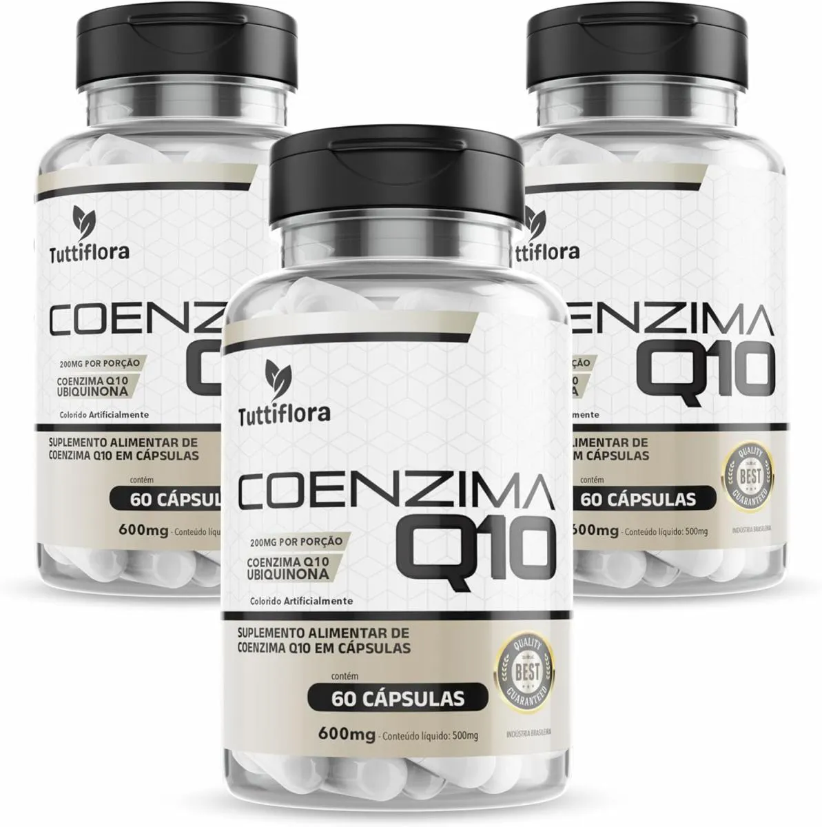 3X COENZIMA Q10 100% PURA (200MG P/PORçãO) 60 CAPSULAS TUTTIFLORA