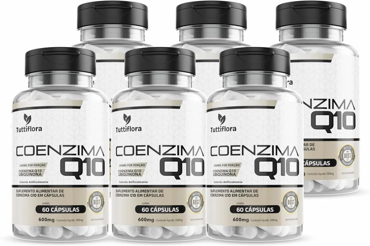 6X COENZIMA Q10 200MG POR PORçãO (UBIQUINONA) 60 CAPSULAS TUTTIFLORA