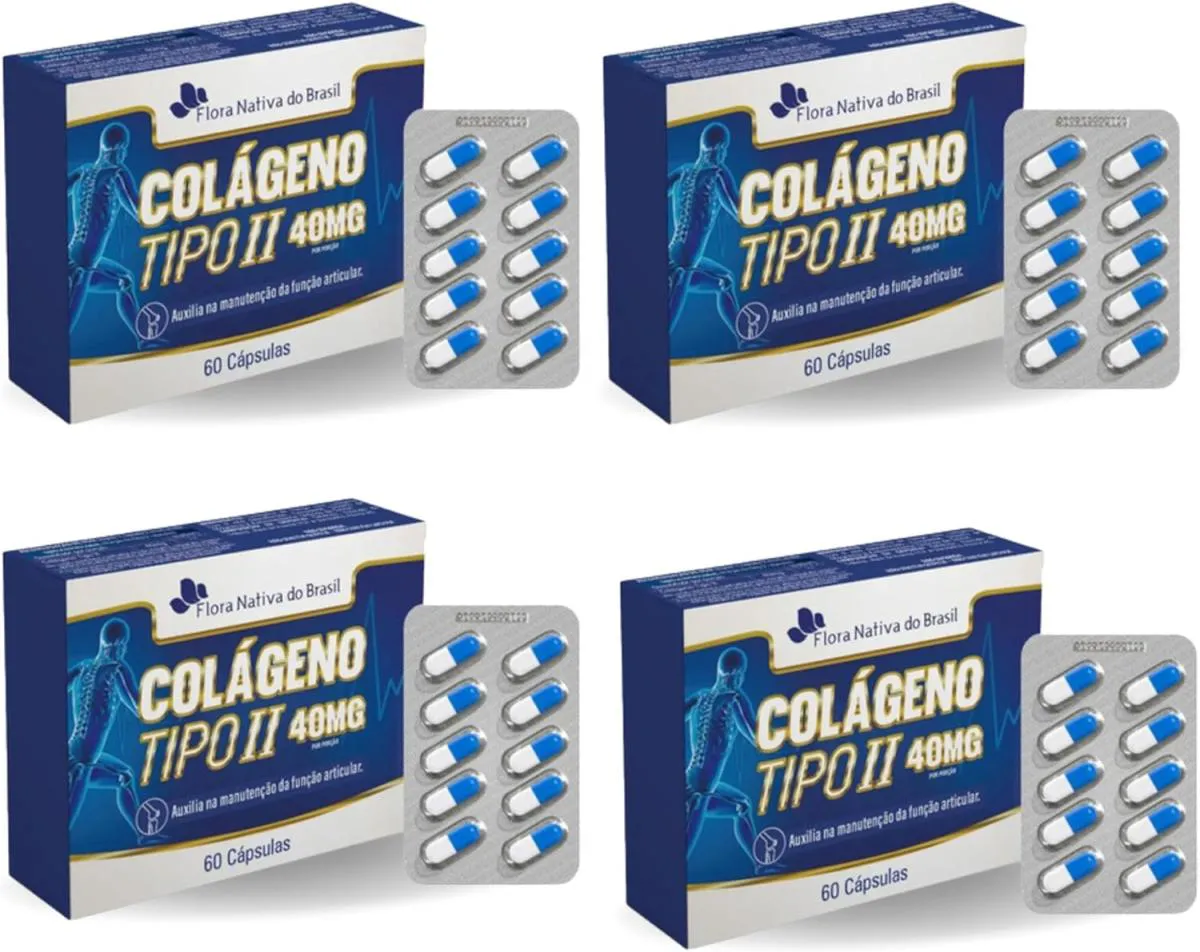 4X COLáGENO TIPO 2 BLISTER 400MG 60 CAPS FLORA NATIVA