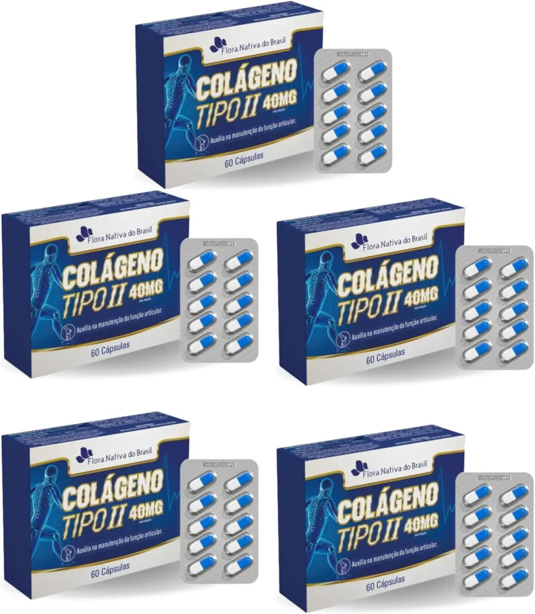 5X COLáGENO TIPO 2 BLISTER 400MG 60 CAPS FLORA NATIVA