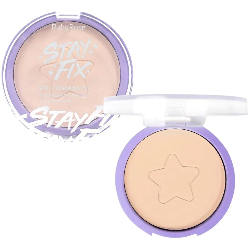 Pó COMPACTO RUBY ROSE STAY FIX MC50 10G