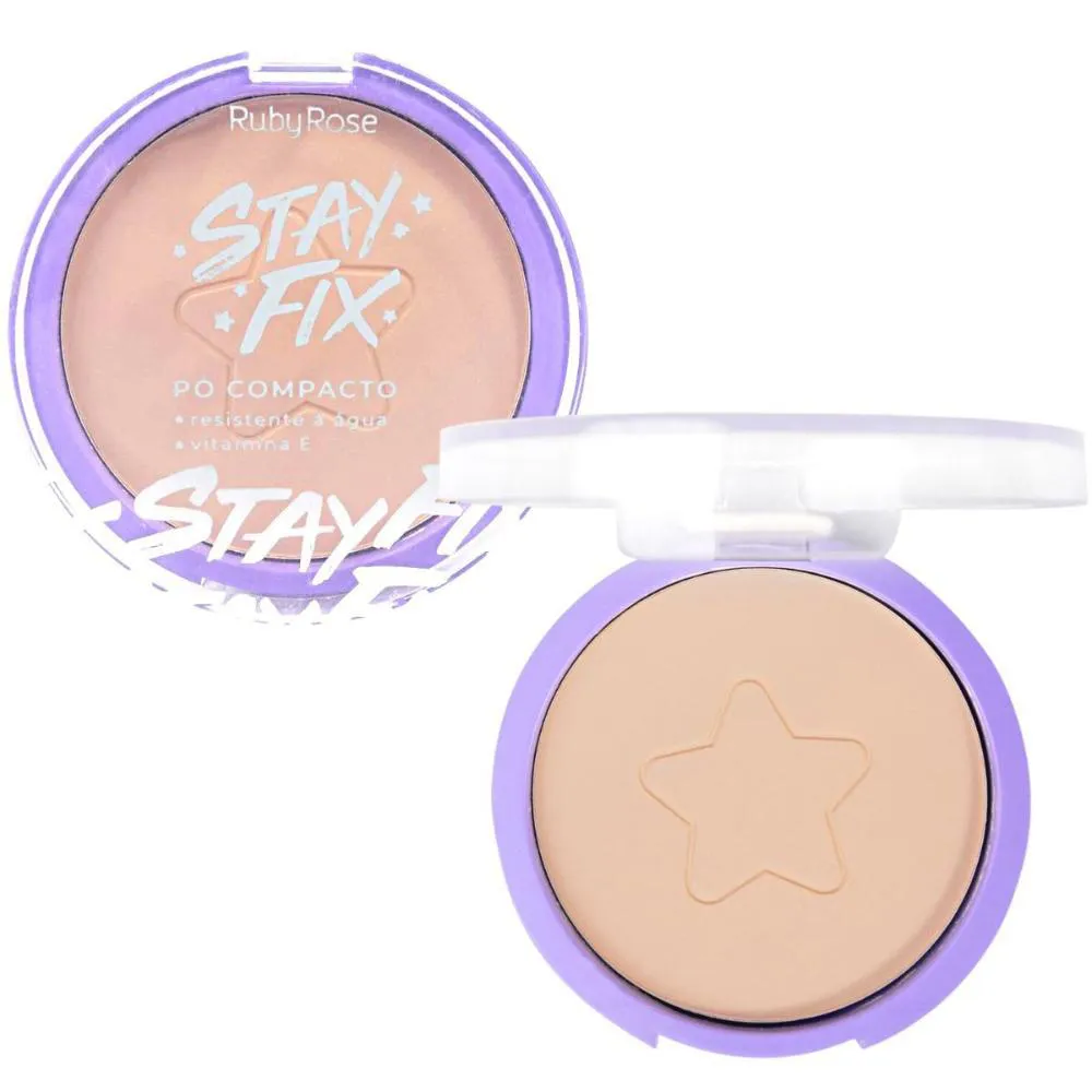 Pó COMPACTO RUBY ROSE STAY FIX MC60 10G