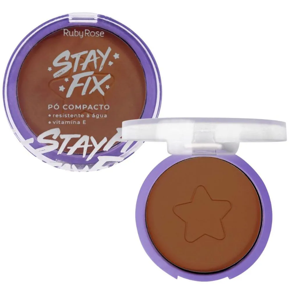 Pó COMPACTO RUBY ROSE STAY FIX E160 10G