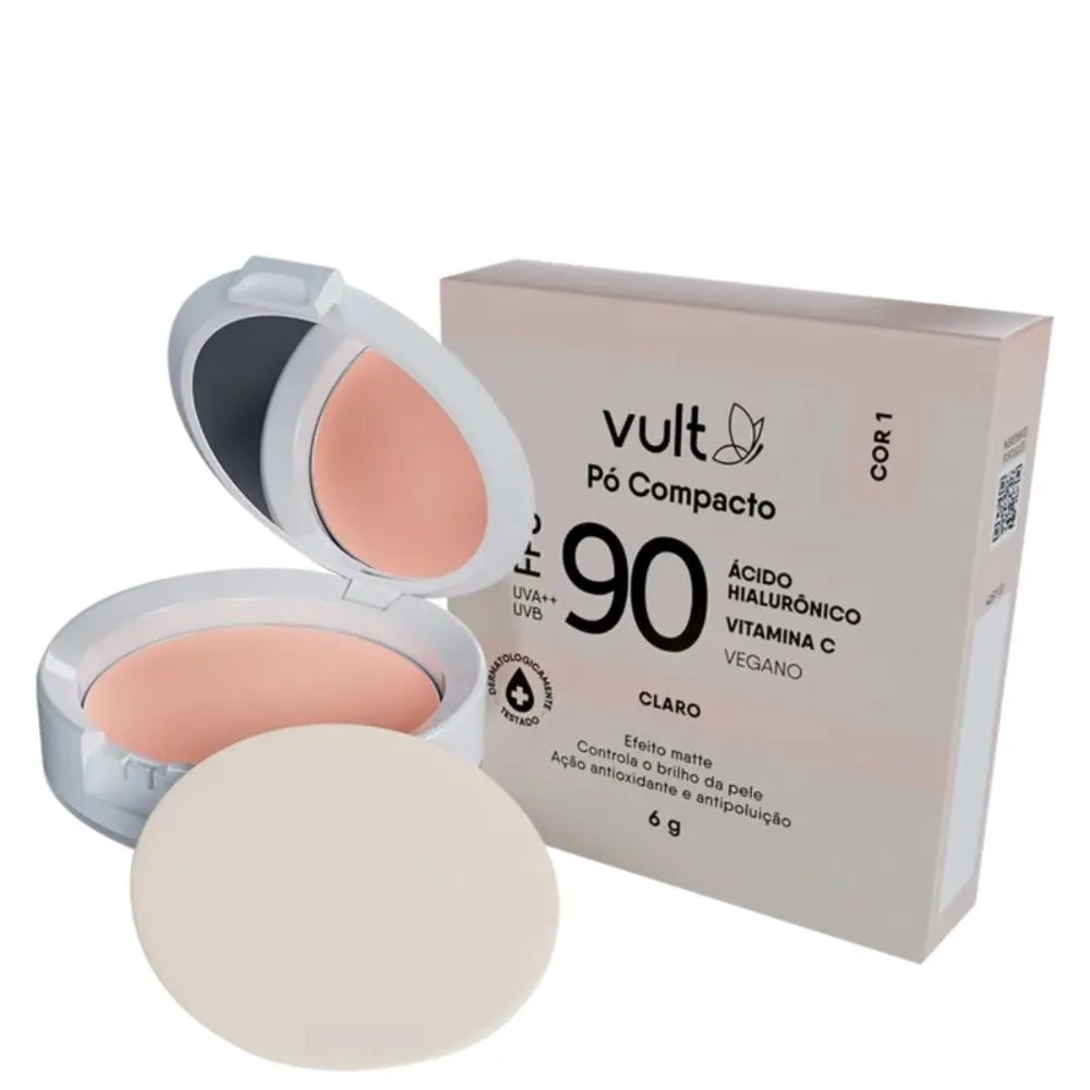 Pó COMPACTO VULT FPS 90 CLARO 6G
