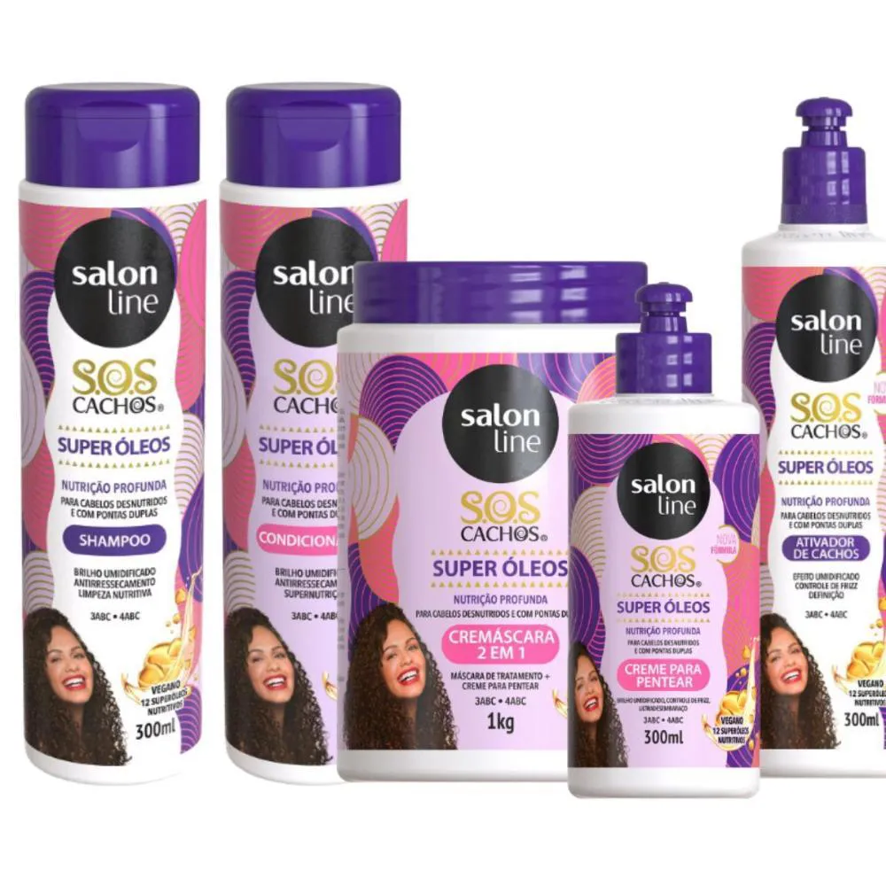 KIT SALON LINE SOS CACHOS SUPER ÓLEOS C/5