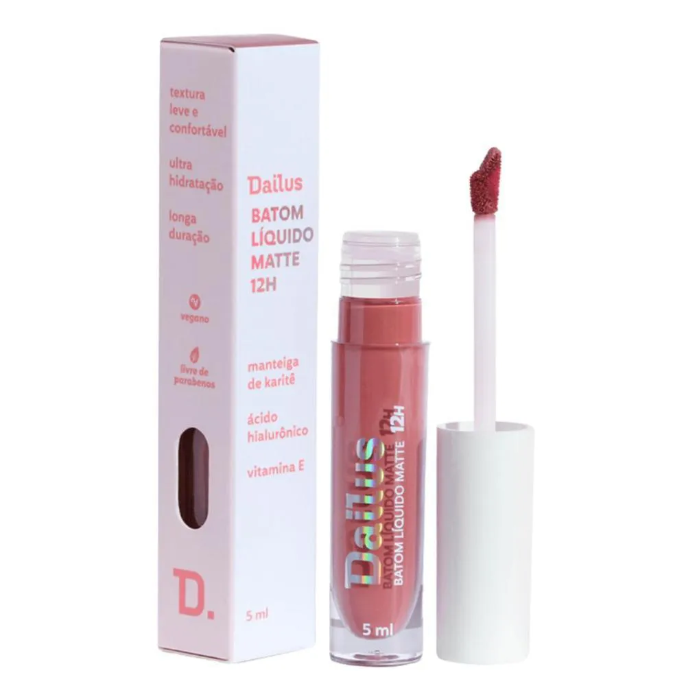 Batom Líquido Matte Dailus 12H Nude 5ml