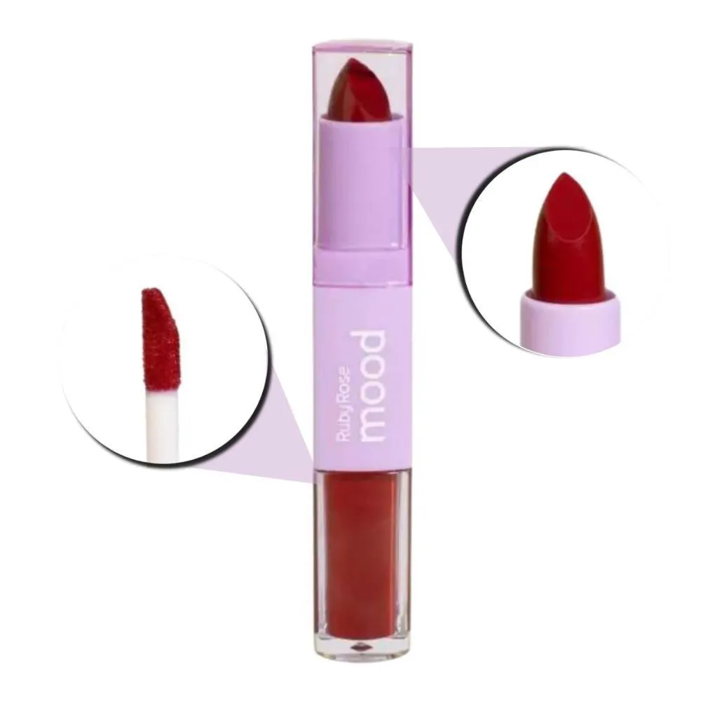 Batom Duo Ruby Rose Mood Vitamina E Cm09 3,2g