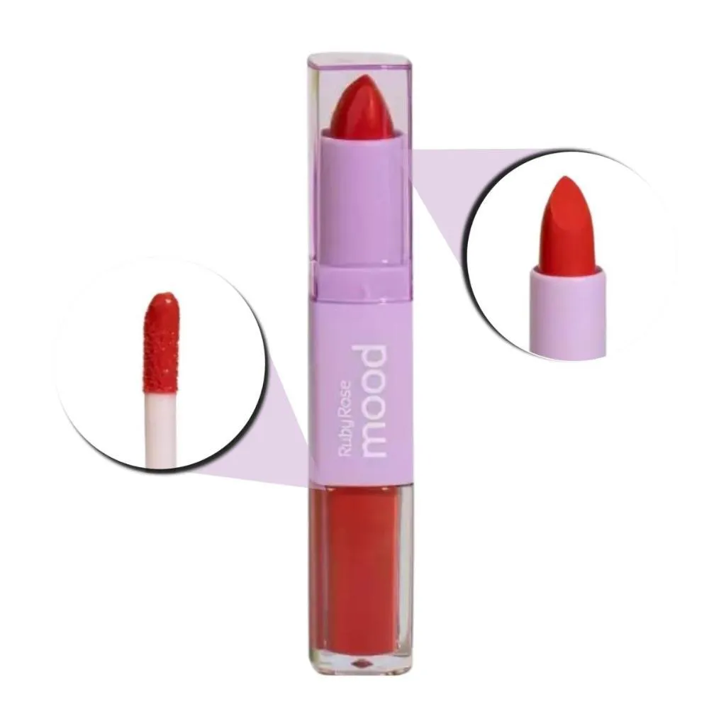 Batom Duo Ruby Rose Mood Vitamina E Cm13 3,2g