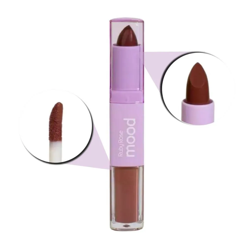 Batom Duo Ruby Rose Mood Vitamina E Cm17 3,2g