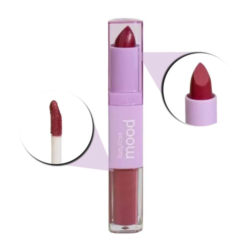 Batom Duo Ruby Rose Mood Vitamina E Cm16 3,2g
