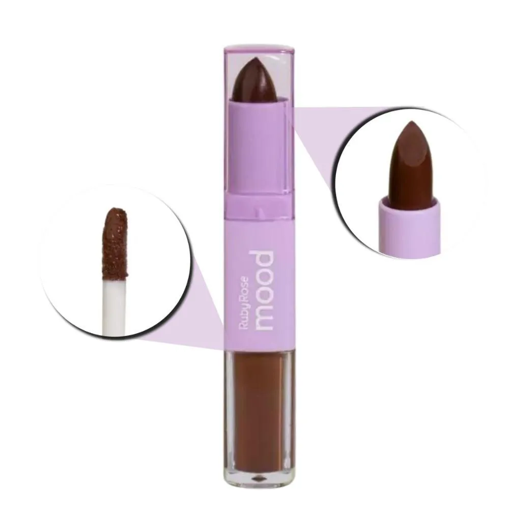 Batom Duo Ruby Rose Mood Vitamina E Cm15 3,2g