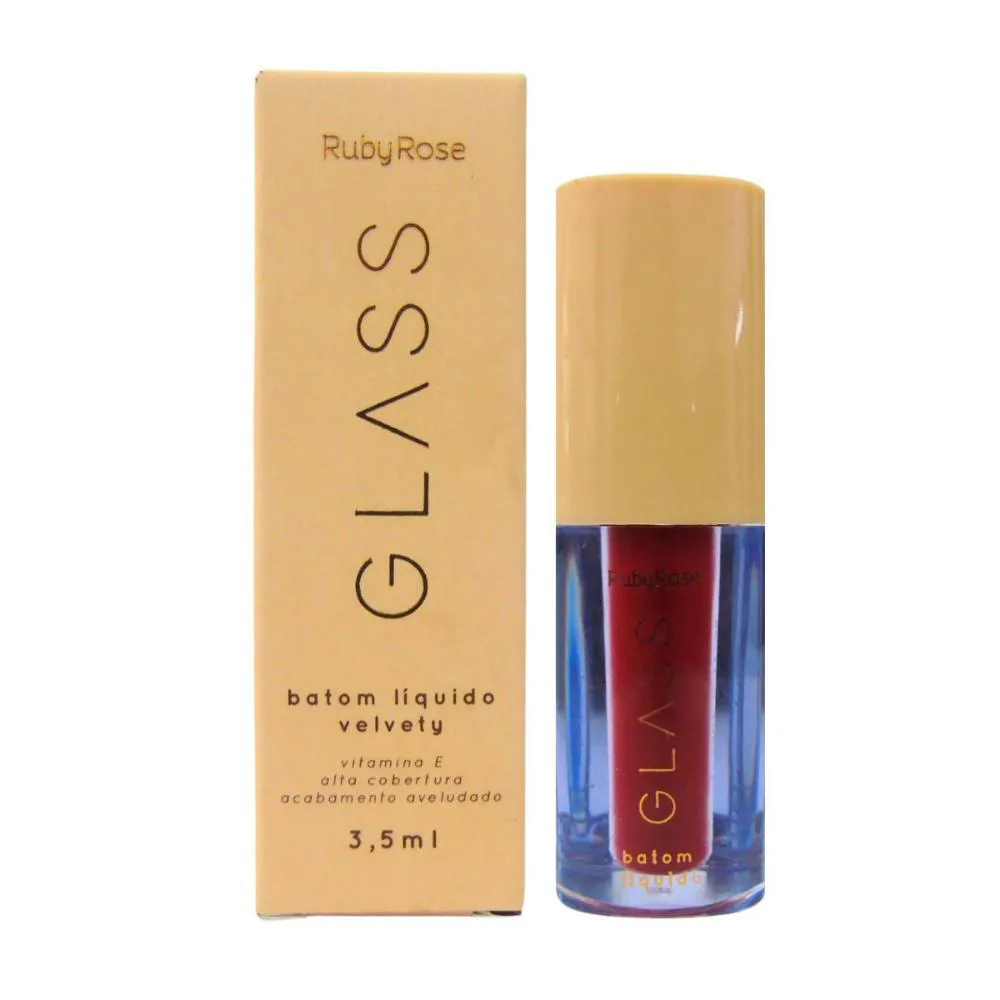Batom Líquido Velvety Ruby Rose Glass Bg08 3,5ml