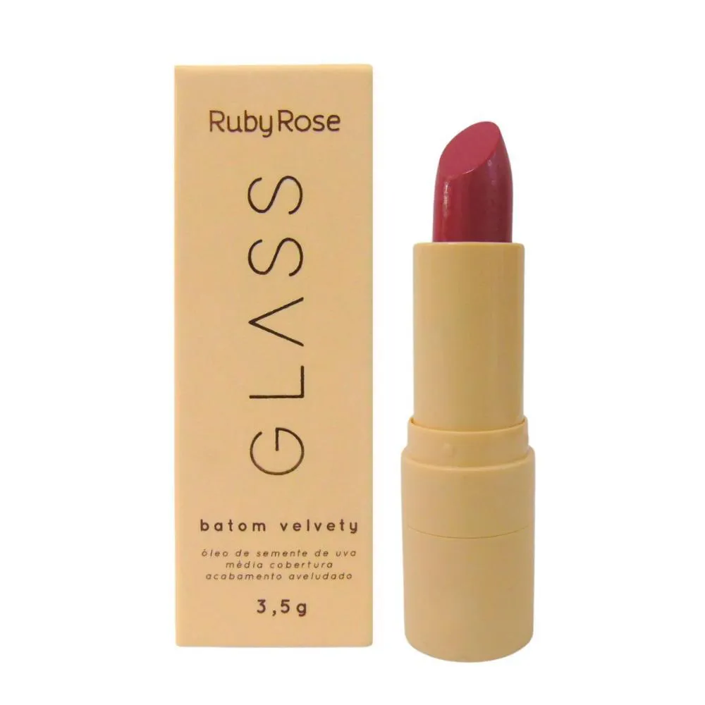 Batom Velvety Ruby Rose Glass Bg03 3,5g