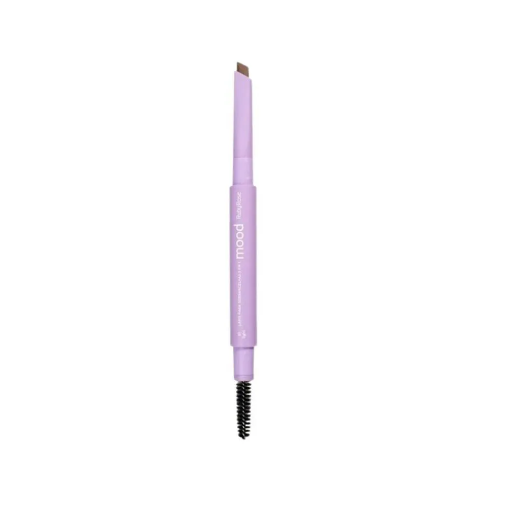 LáPIS DE SOBRANCELHAS 2X1 RUBY ROSE FEELS MOOD COR 01 LIGHT HB-518-1