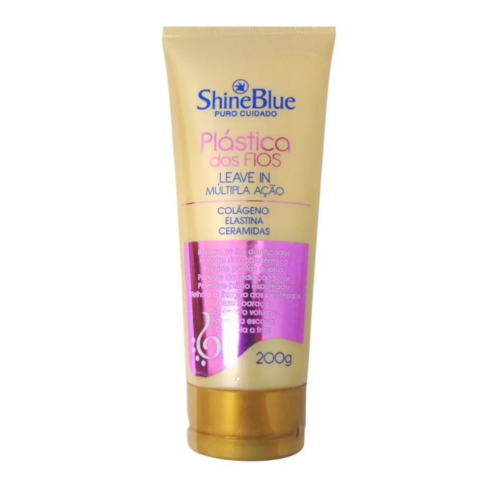 LEAVE-IN SHINE BLUE PLáSTICA DOS FIOS MúLTIPLA AçãO 200ML