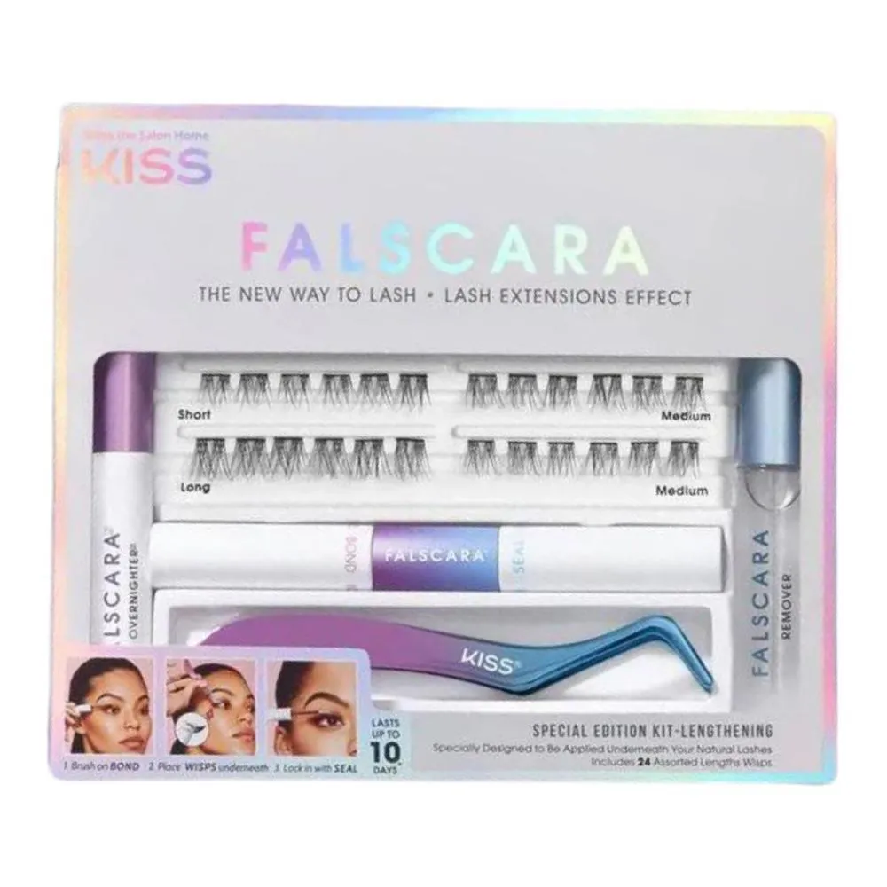 KIT EXTENSãO DE CíLIOS KISS NEW YORK FALSCARA KFCK01TG