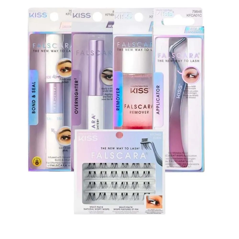 KIT EXTENSãO DE CíLIOS KISS NEW YORK FALSCARA + CILIOS INDIVIDUAL KFCM02
