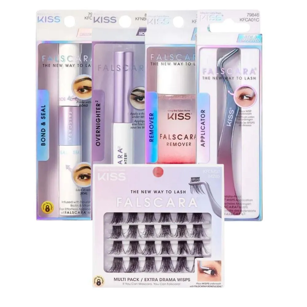 KIT EXTENSãO DE CíLIOS KISS NEW YORK FALSCARA + CILIOS INDIVIDUAL KFCM03