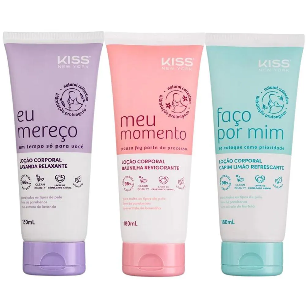 KIT KISS NEW YORK LOçãO CORPORAL 180ML C/3
