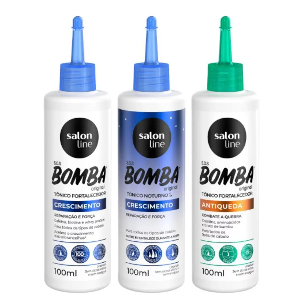 KIT SALON LINE TôNICOS SOS BOMBA 100ML C/3