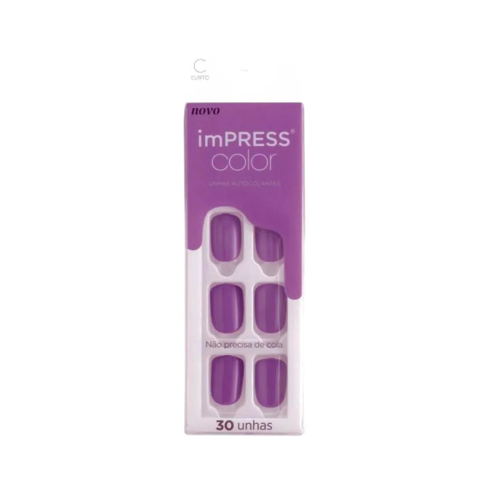 UNHAS AUTOCOLANTES KISS NY IMPRESS CURTO LILAC SKY IMC26Y2B