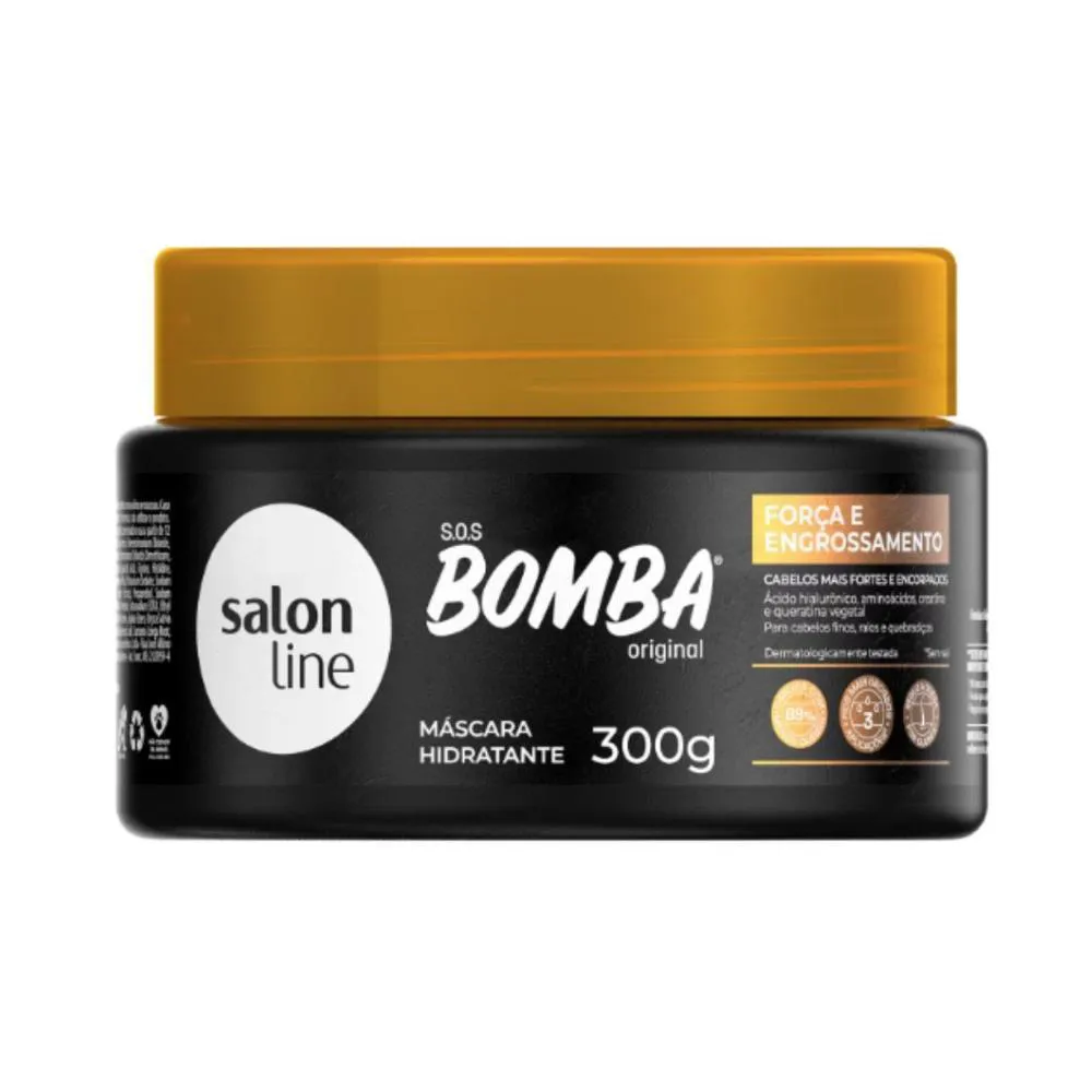 MáSCARA HIDRATANTE SALON LINE S.O.S BOMBA FORçA E ENGROSSAMENTO 300G
