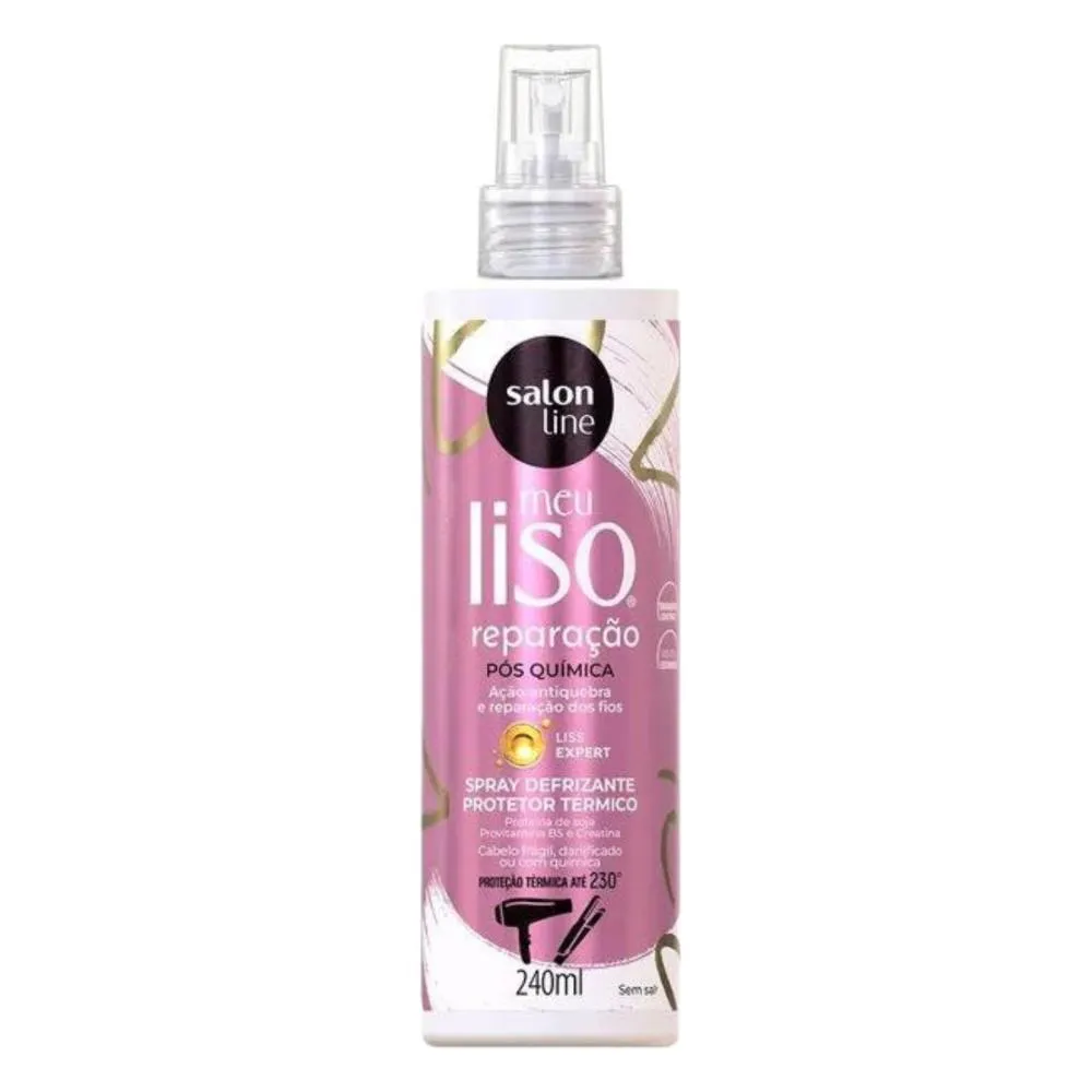 SPRAY DEFRIZANTE SALON LINE MEU LISO REPARAçãO PóS QUíMICA 240ML