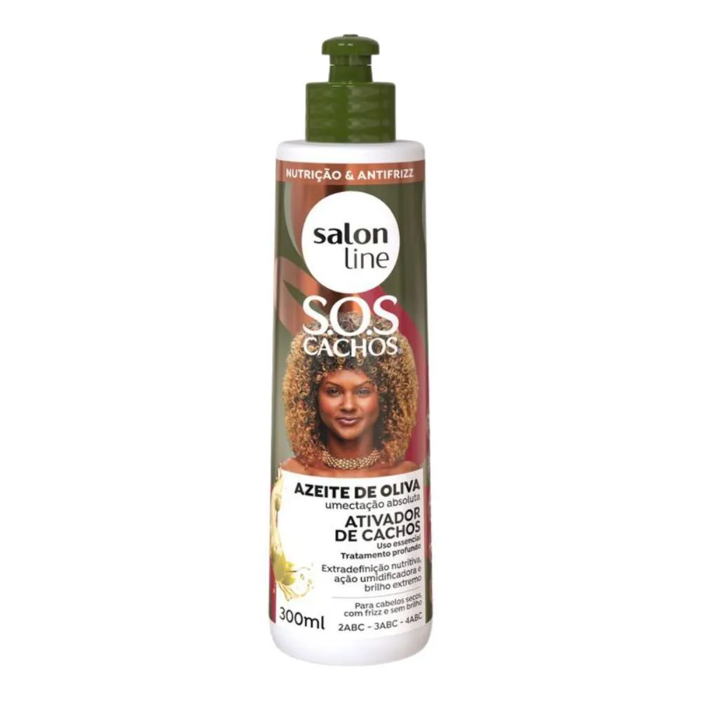 ATIVADOR DE CACHOS SALON LINE SOS CACHOS AZEITE DE OLIVA 300ML