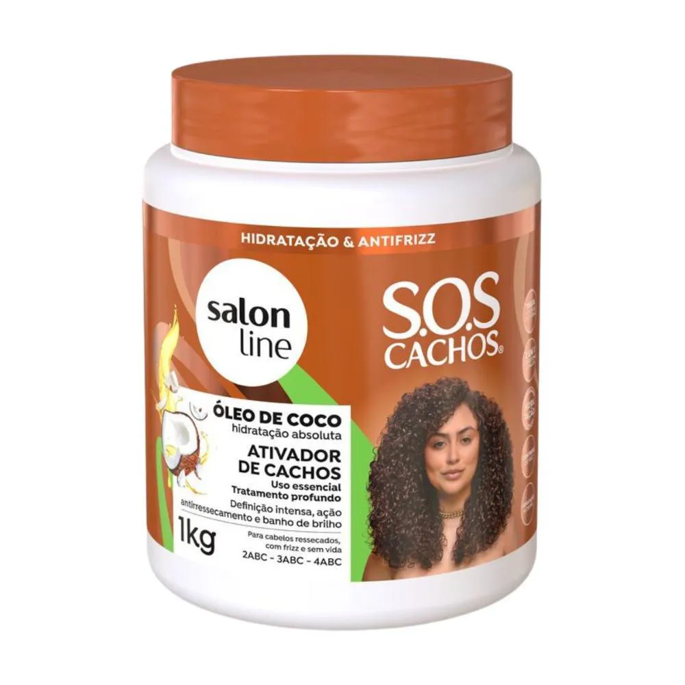 ATIVADOR DE CACHOS SALON LINE SOS CACHOS ÓLEO DE COCO 1KG