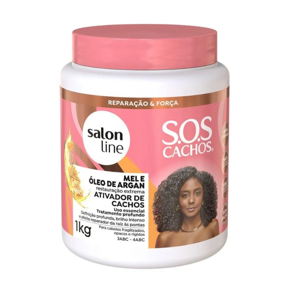 ATIVADOR DE CACHOS SALON LINE SOS CACHOS MEL E ÓLEO DE ARGAN 1KG