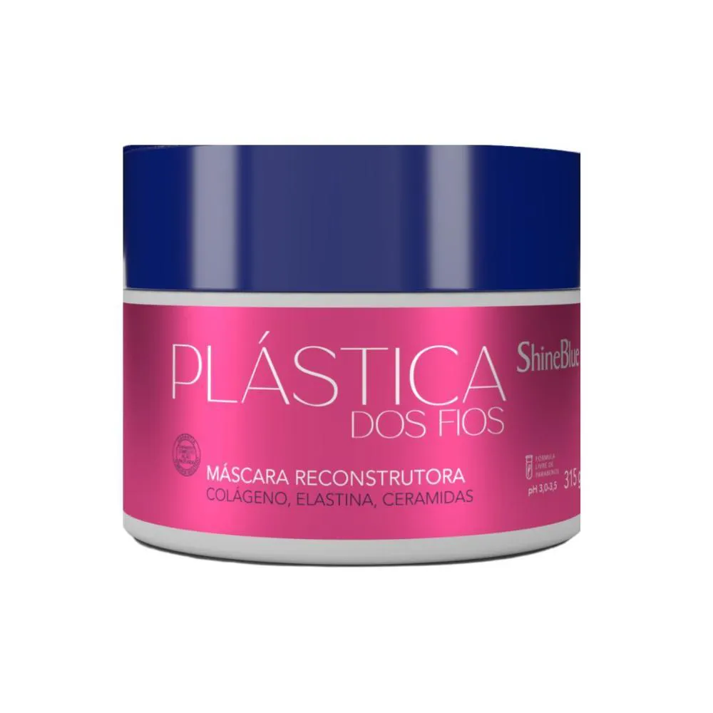 MáSCARA RECONSTRUTORA SHINE BLUE PLáSTICA DOS FIOS 315G