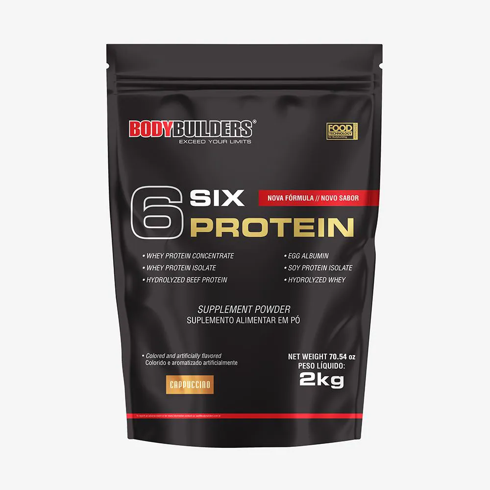WHEY PROTEIN CONCENTRADO 6 SIX PROTEIN 2KG - GANHO DE MASSA MUSCULAR MAGRA E FORçA MUSCULAR – BODYBUILDERS  Cappuccino