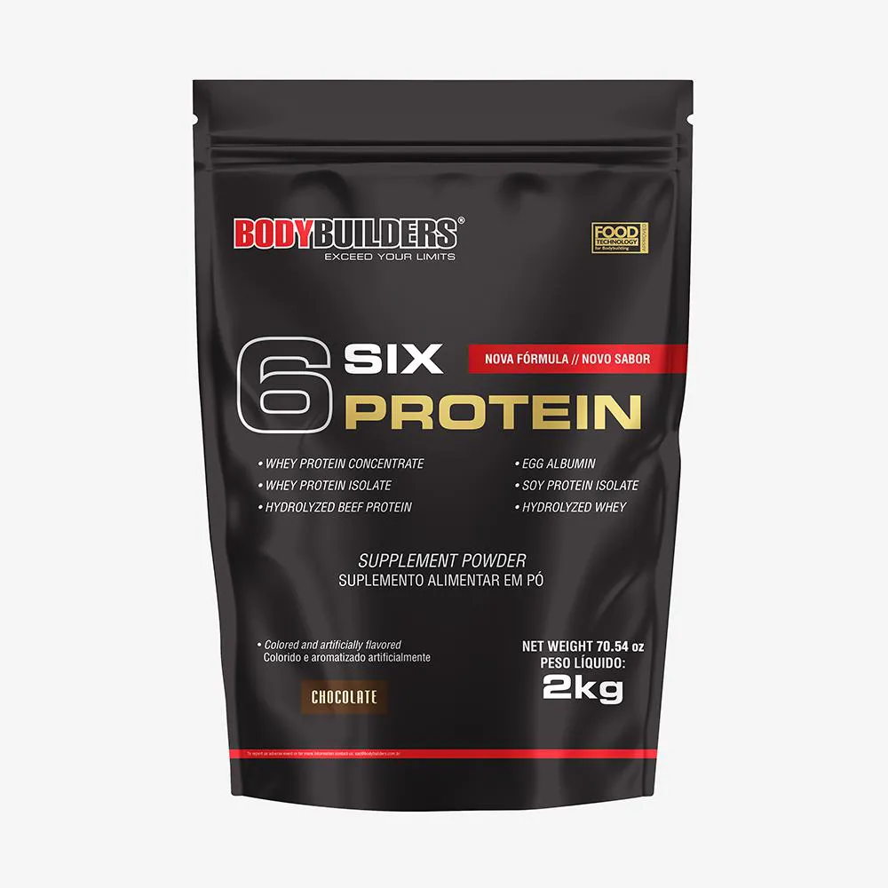 WHEY PROTEIN CONCENTRADO 6 SIX PROTEIN 2KG - GANHO DE MASSA MUSCULAR MAGRA E FORçA MUSCULAR – BODYBUILDERS  Chocolate