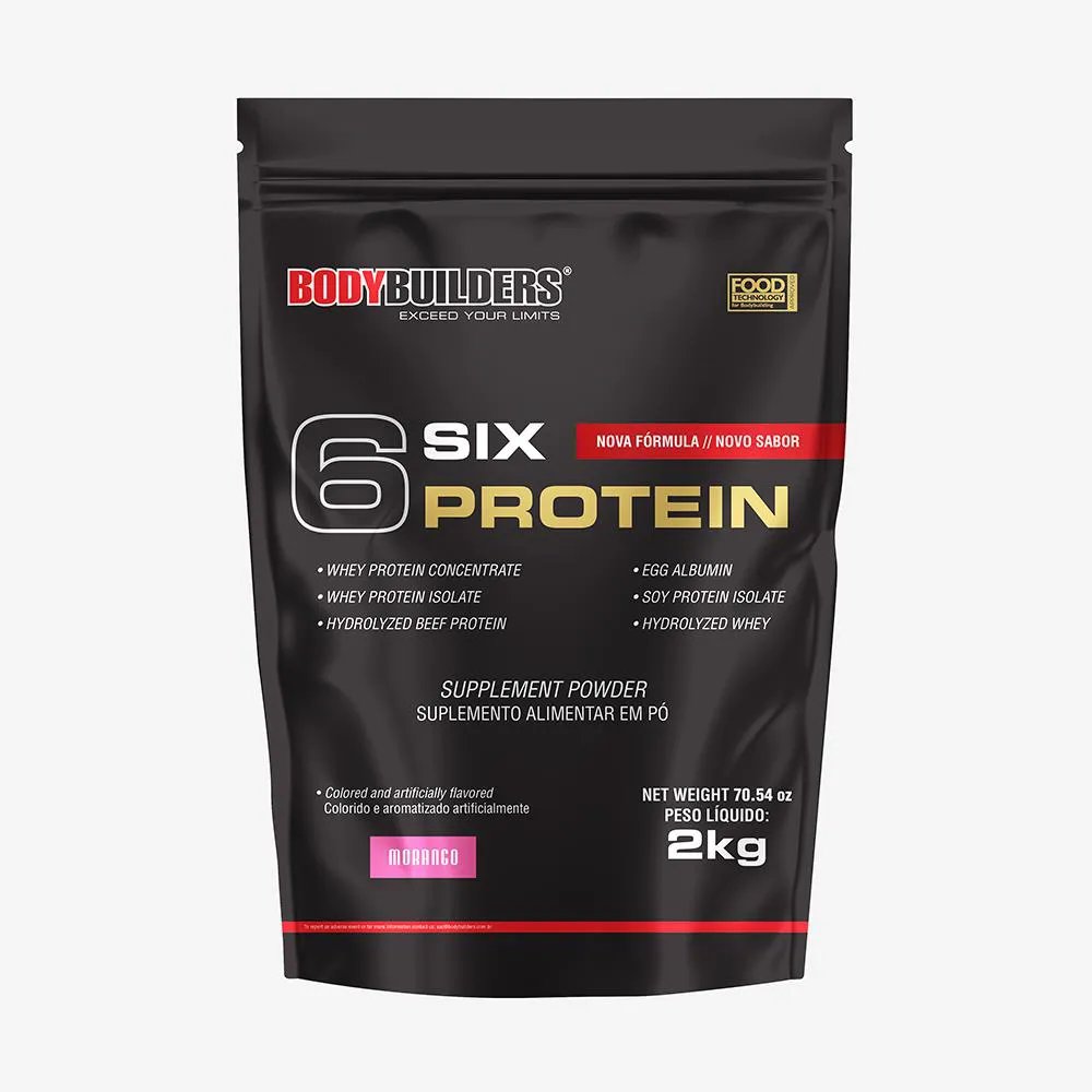 WHEY PROTEIN CONCENTRADO 6 SIX PROTEIN 2KG - GANHO DE MASSA MUSCULAR MAGRA E FORçA MUSCULAR – BODYBUILDERS  Morango