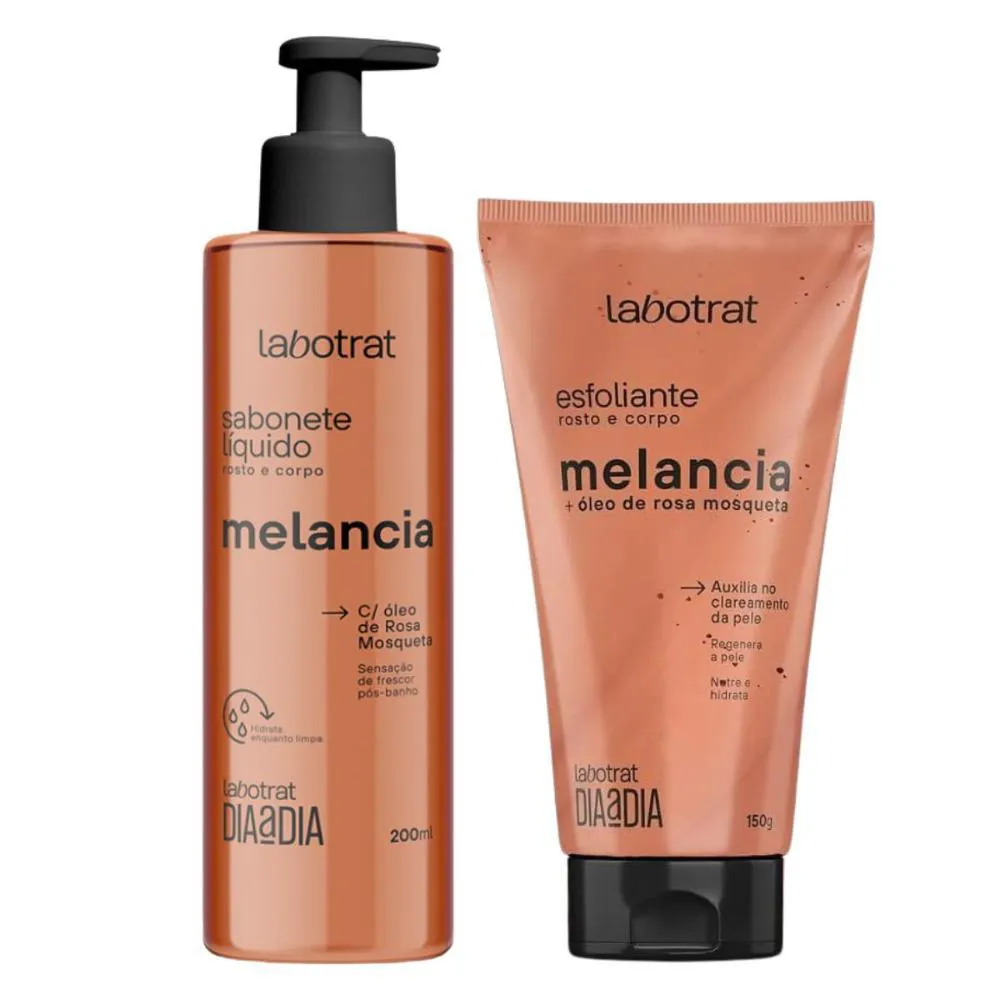 SABONETE LíQUIDO + ESFOLIANTE ROSTO E CORPO LABOTRAT MELANCIA