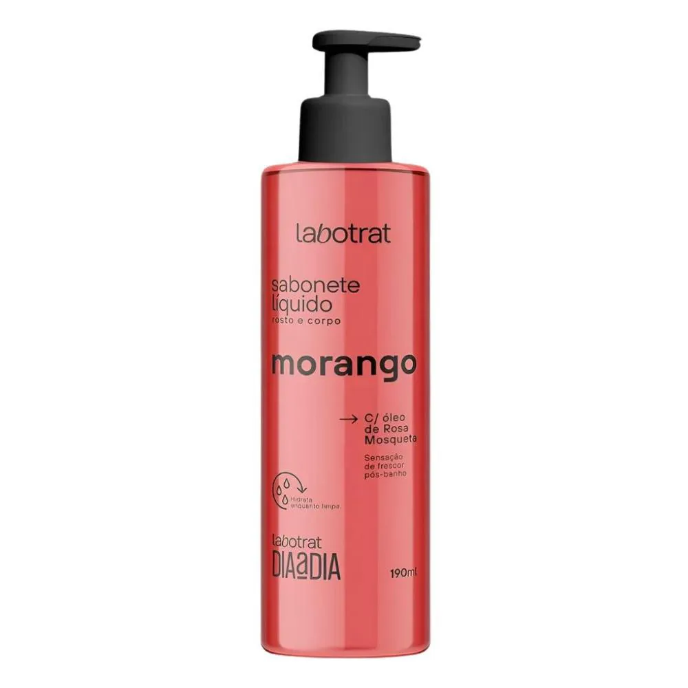 SABONETE LíQUIDO ROSTO E CORPO LABOTRAT MORANGO 190ML