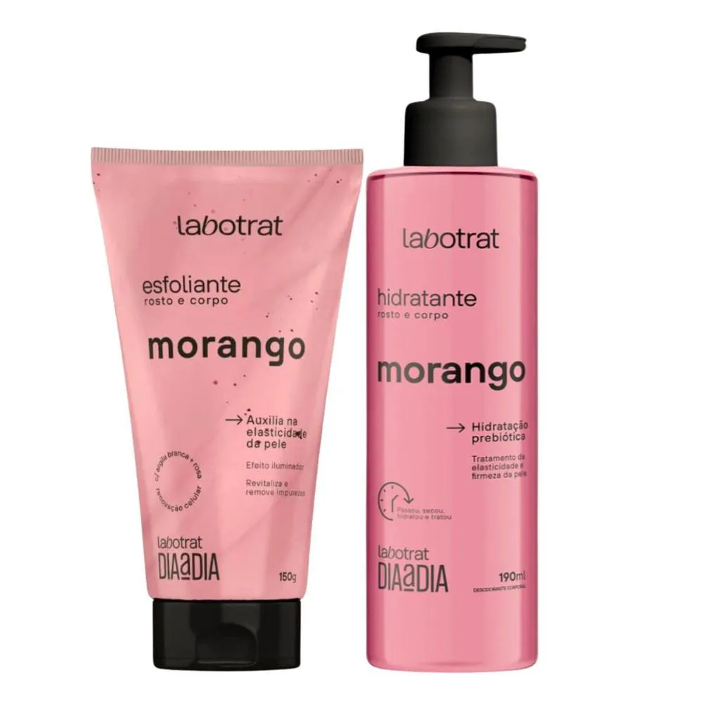 ESFOLIANTE + HIDRATANTE ROSTO E CORPO LABOTRAT MORANGO