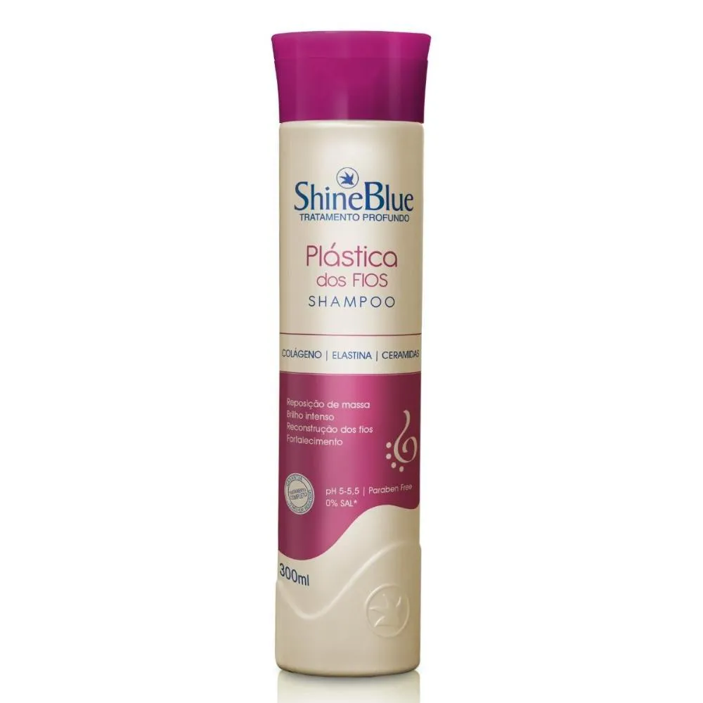 SHAMPOO SHINE BLUE PLáSTICA DOS FIOS 300ML