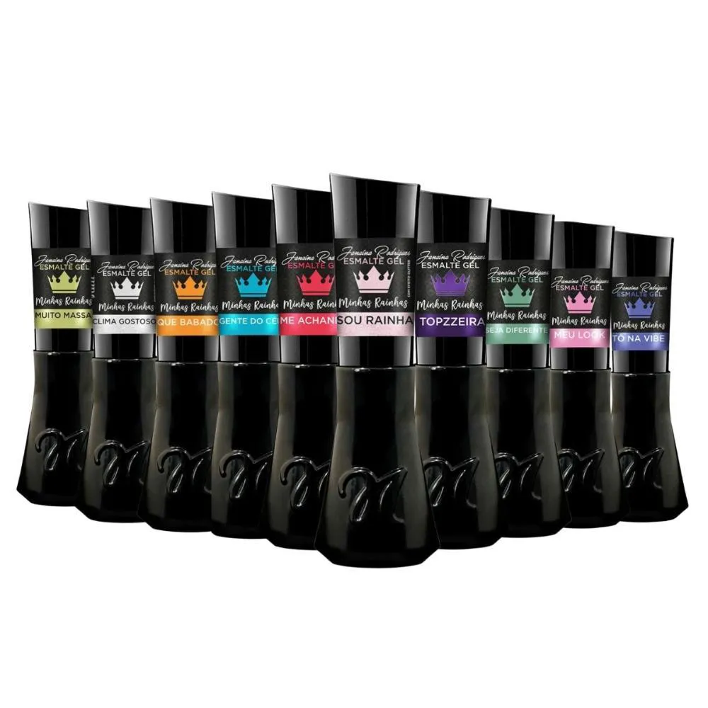KIT ESMALTES GEL NATI JANAíNA RODRIGUES MINHAS RAINHAS 8G COM 10