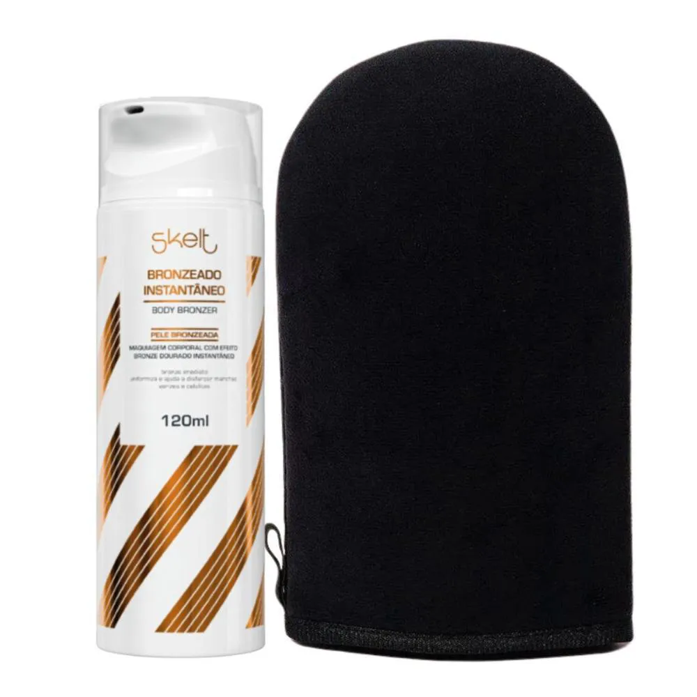 BRONZEADO INSTANTâNEO 120ML + LUVA APLICADORA SKELT