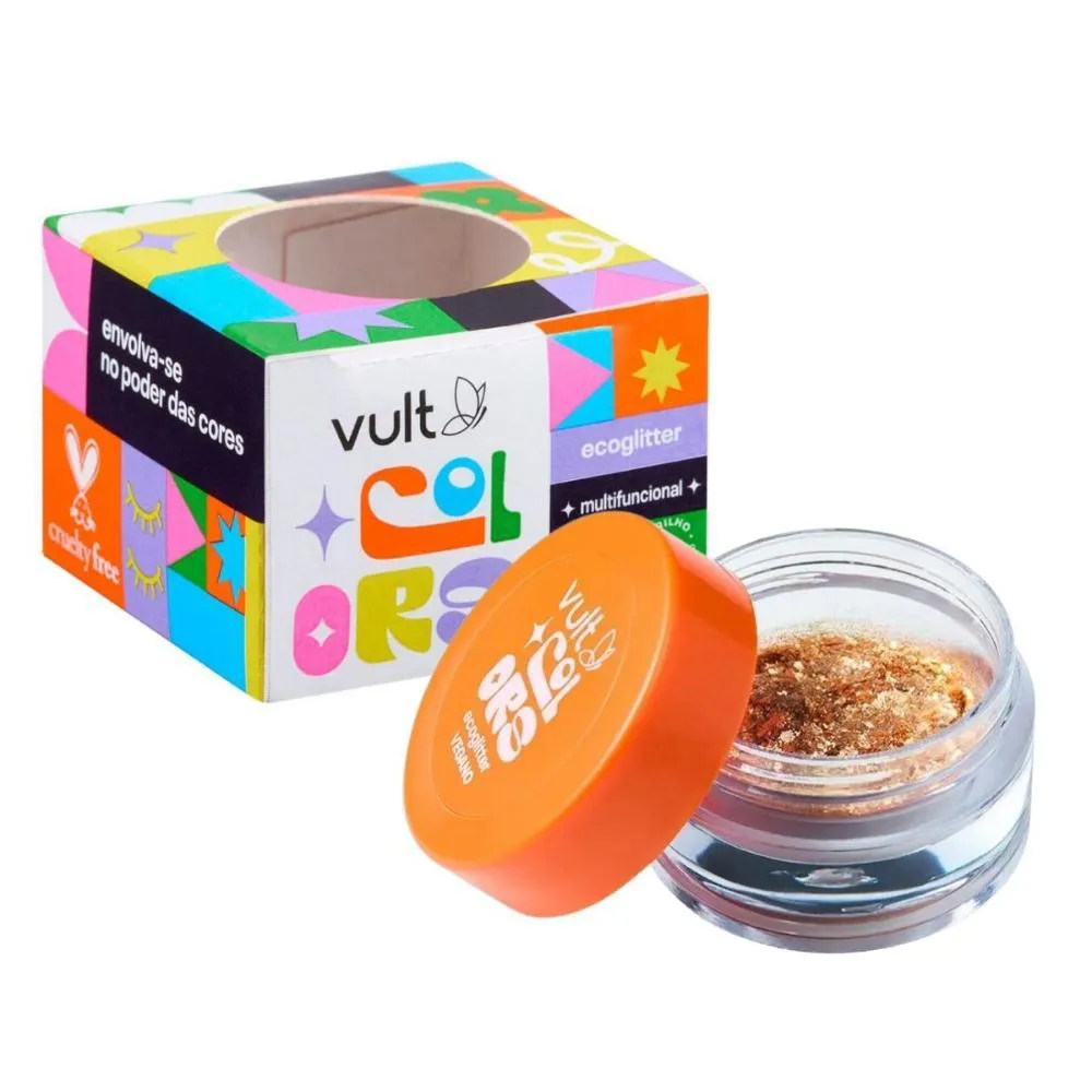 ECOGLITTER MULTIFUNCIONAL VULT COLORS BLOQUINHO DOURADO 1G