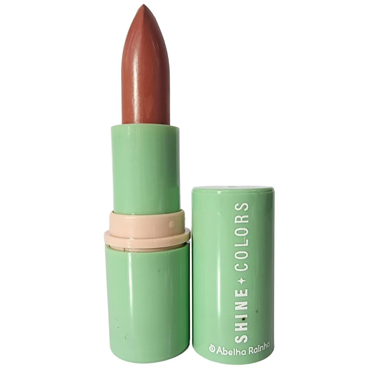Batom Brilho E Sabor Pêssego Fps 15 Shine Colors Abelha Rainha 3,7g