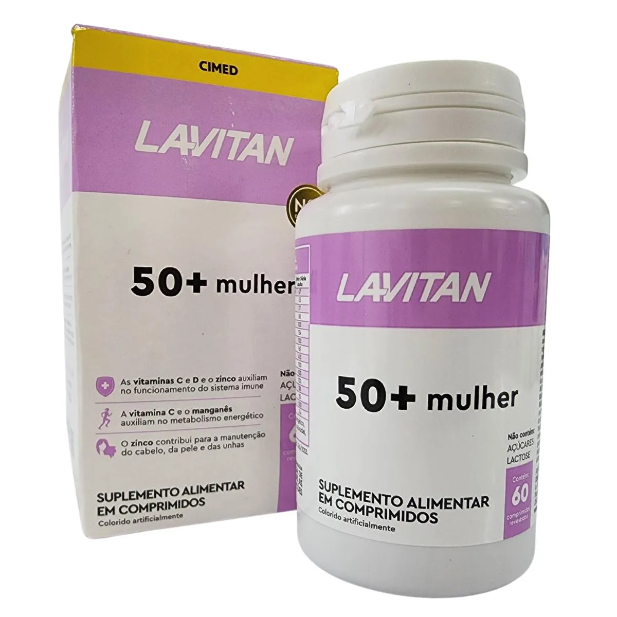 SUPLEMENTO ALIMENTAR 50+ MULHER LAVITAN CIMED 60 COMPRIMIDOS