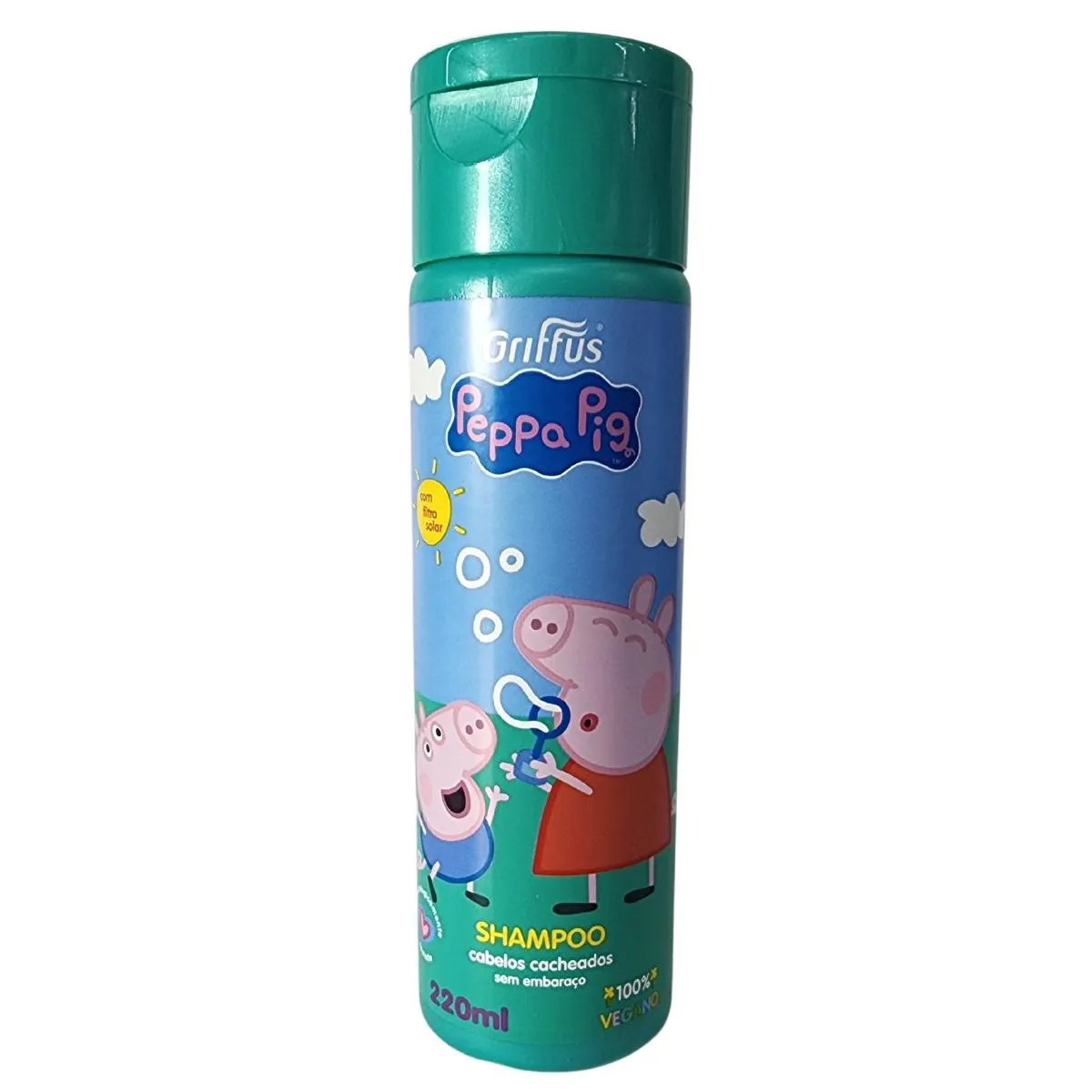SHAMPOO CABELOS ONDULADOS, CACHEADOS E CRESPOS VEGANO PEPPA PIG GRIFFUS 220ML