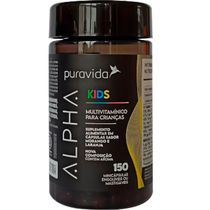 Polivitamínico Infantil Puravida Alpha Kids 150 cápsulas