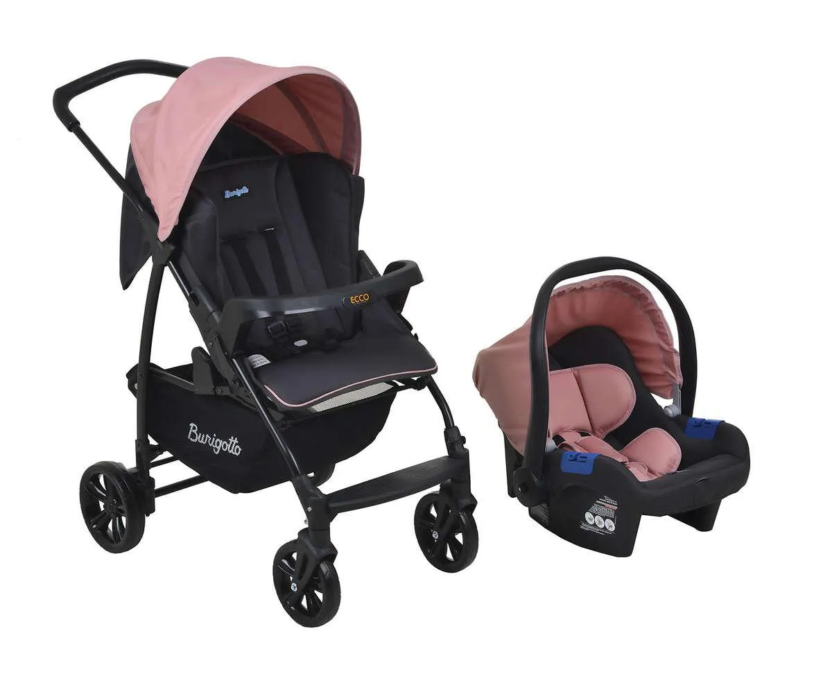 TRAVEL SYSTEM ECCO (CARRINHO + BEBE CONFORTO) CZ ROSA